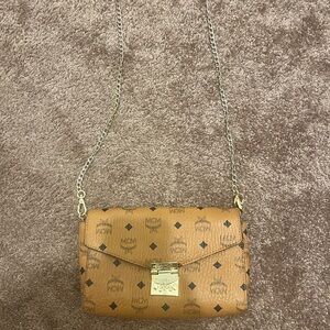 MCM Cognac Visetos Crossbody Bag